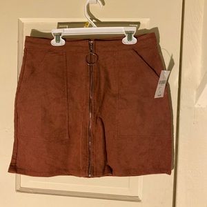 Forever 21 Zip-Front Corduroy Mini-Skirt